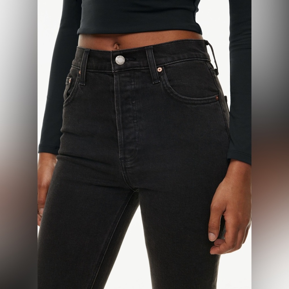 Aritzia Denim Forum the Yoko high rise slim black jeans, size 27 - Picture 6 of 16